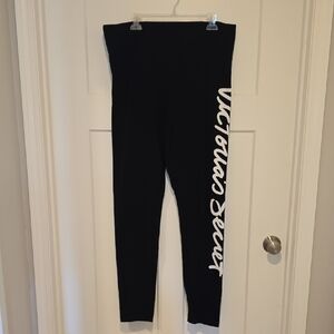 Victoria's Secret Black and White Logo Leggings